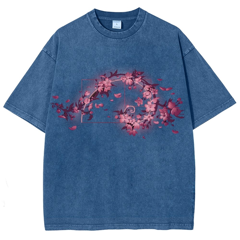 Golden Sakura Season Vintage Distressed T-shirt