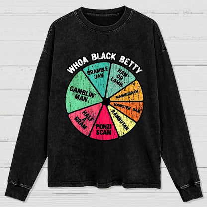 Whoa Black Betty Washed Long Sleeve Tee
