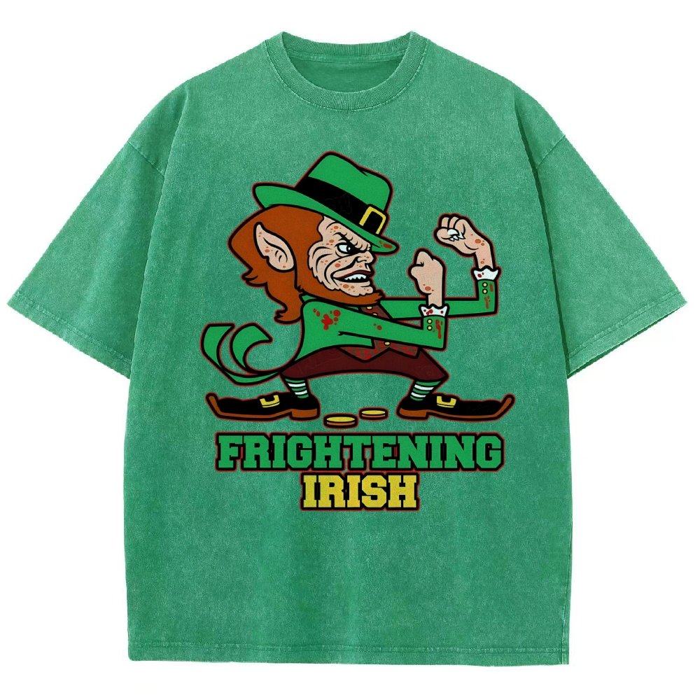 Frightening Irish- St. Patrick's Day Vintage Distressed T-shirt