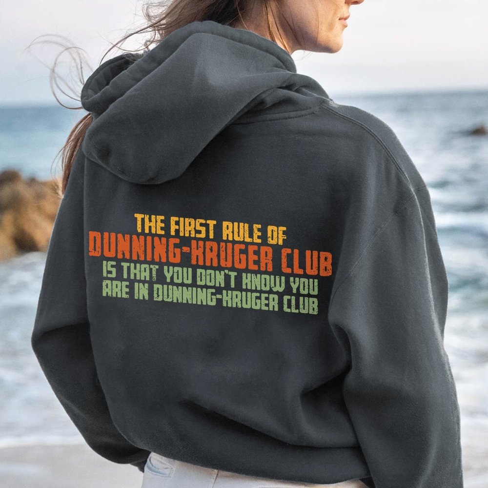 Dunning-Kruger Club Printed Back Unisex Cotton Hoodie