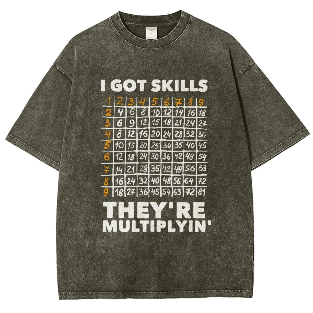 Math Got Skills Multiplying Vintage Distressed T-shirt