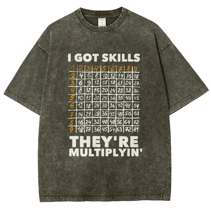 Math Got Skills Multiplying Vintage Distressed T-shirt