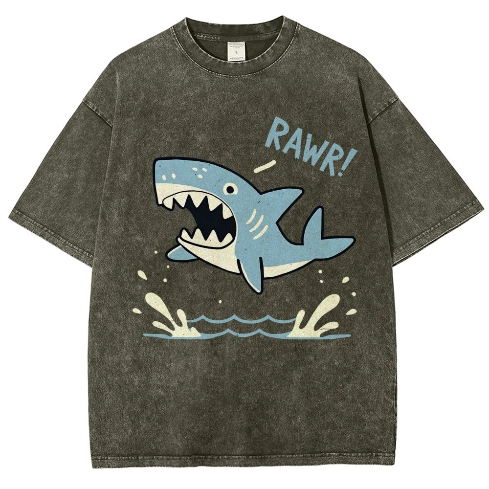 Shark Rawr! Vintage Distressed T-shirt