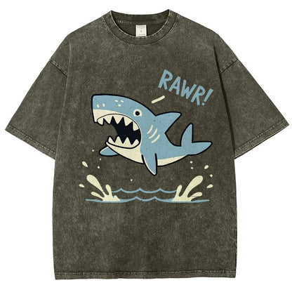 Shark Rawr! Vintage Distressed T-shirt