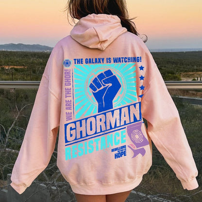 Galactic Resistance Printed Back Cotton Hoodie