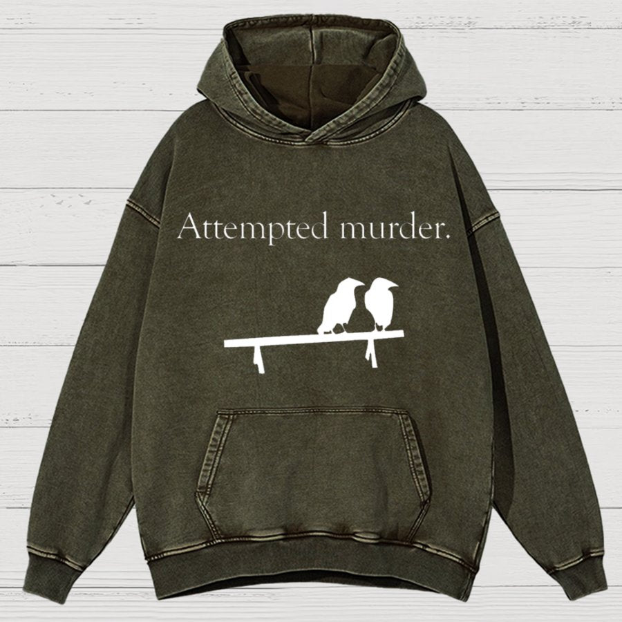 Attempted Murder Vintage Distressed Hoodie