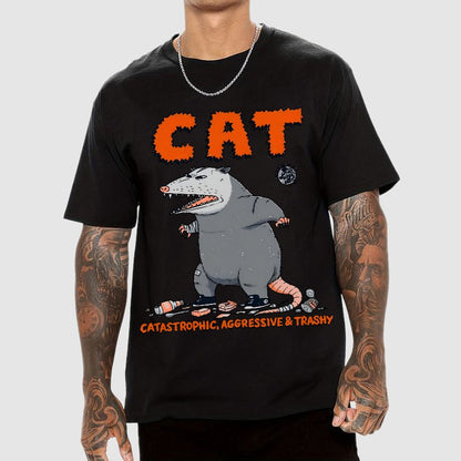 Cat Catastrophic Aggressive Trashy Geek T-Shirt