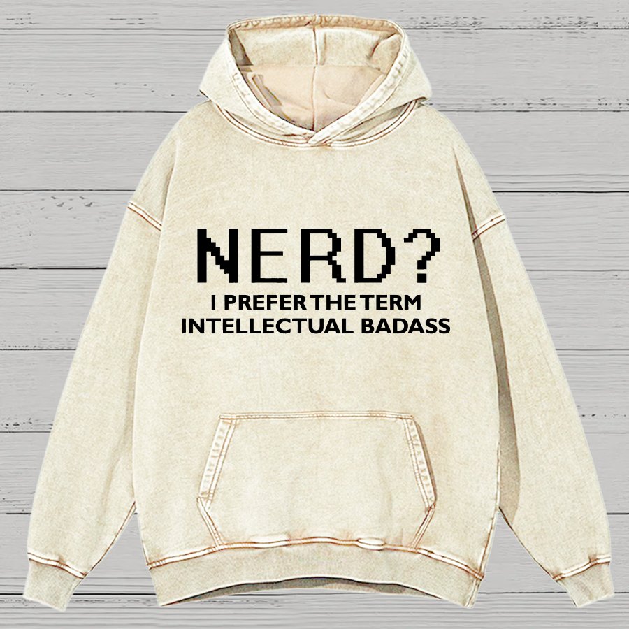 Funny Nerd Vintage Distressed Hoodie