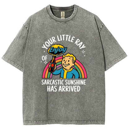 Your Little Ray of Sarcastic Sunshine Has Arrived Vintage Distressed T-shirt
