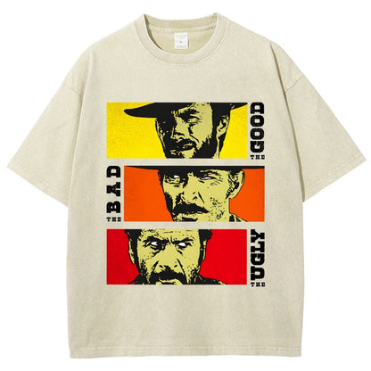 The Good The Bad The Ugly Cat   Vintage Distressed T-shirt