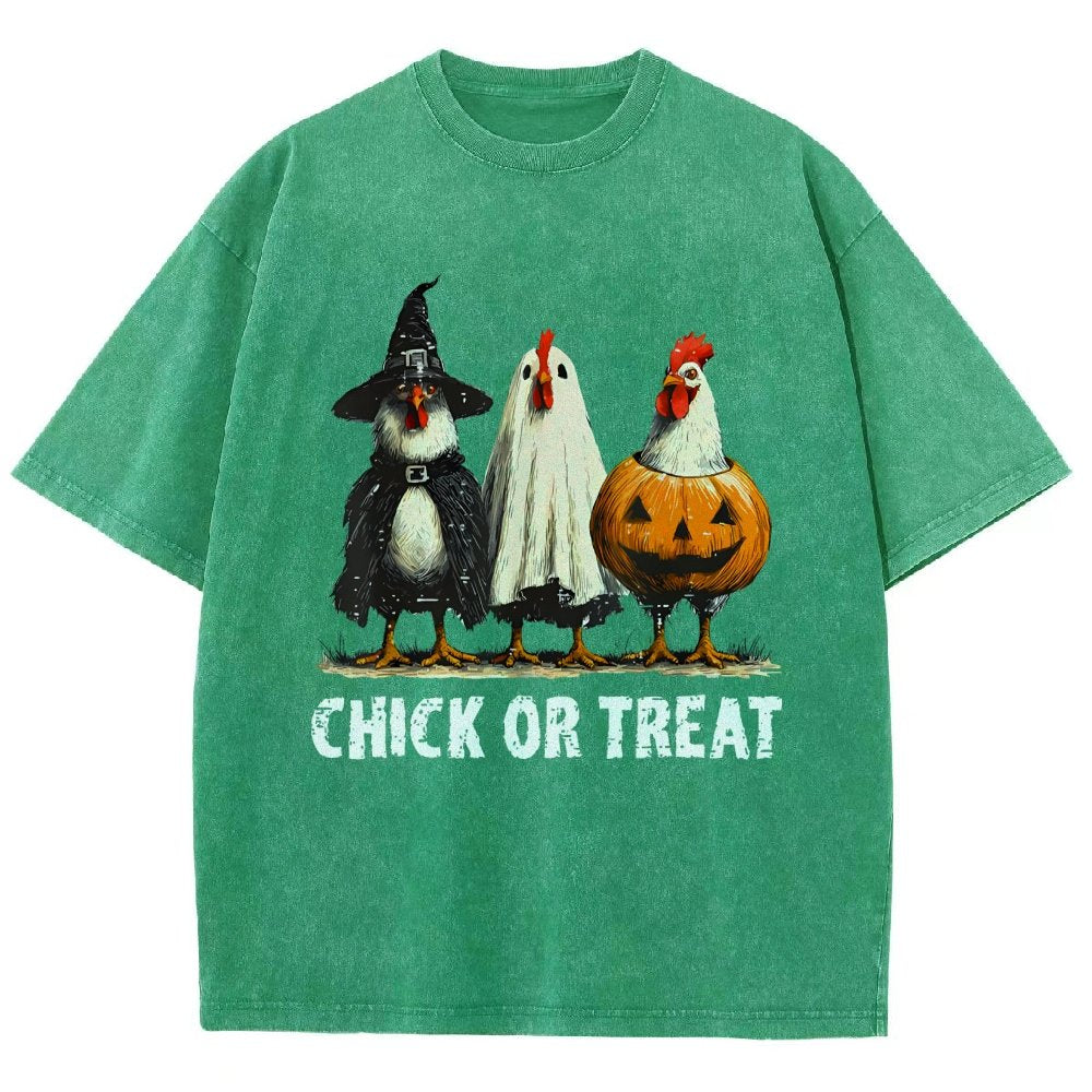 Halloween Chick or Treat Vintage Distressed T-shirt