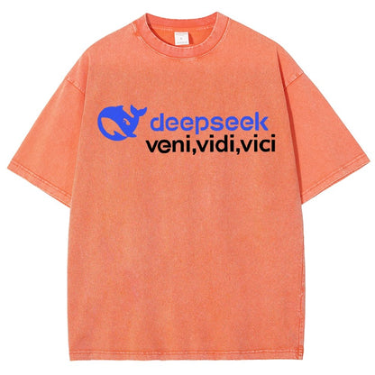 Deepseek R1 Graphic Vintage Distressed T-shirt