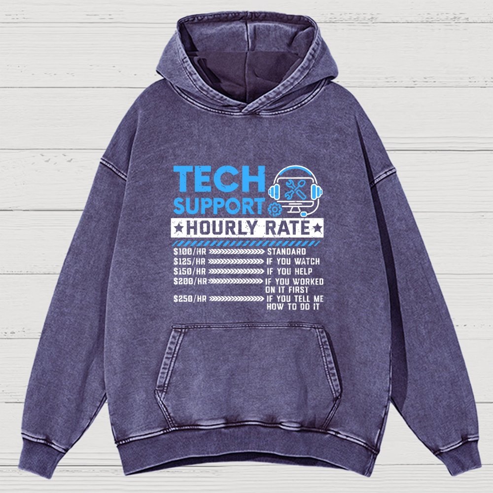 Tech Support Vintage Distressed Hoodie