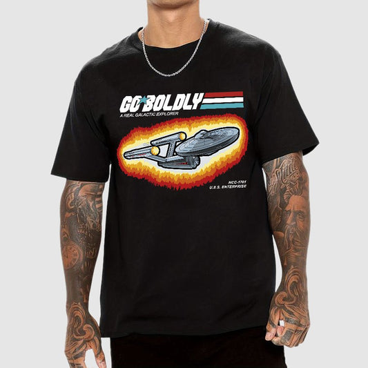 Go Boldly - A Real Cosmic Explorer Geek T-Shirt