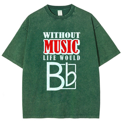 Without Music Life Would B Flat  Vintage Distressed T-shirt
