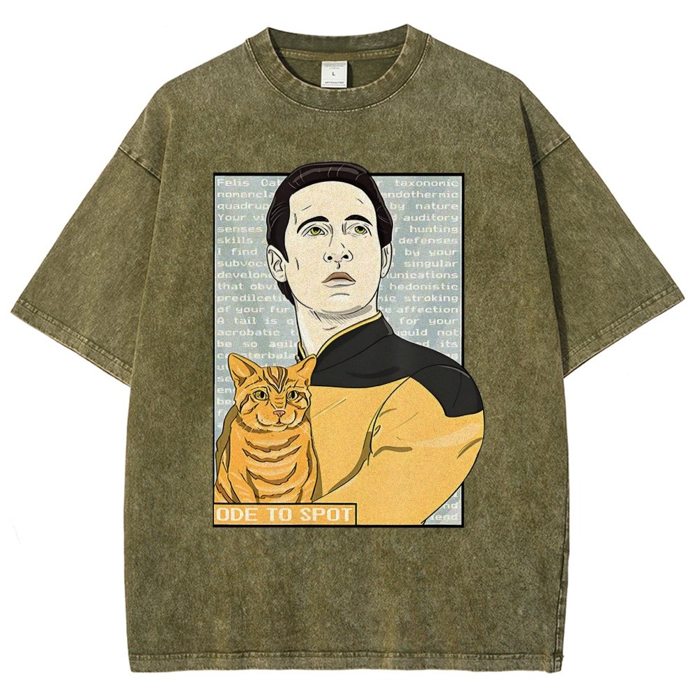 Date Ode To Spot Cat Vintage Distressed T-shirt