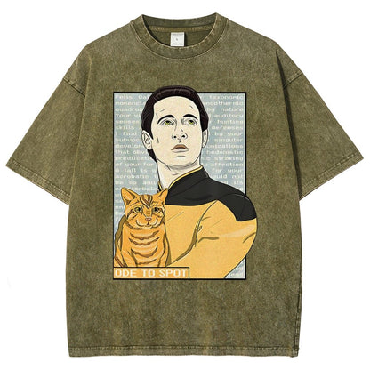 Date Ode To Spot Cat Vintage Distressed T-shirt