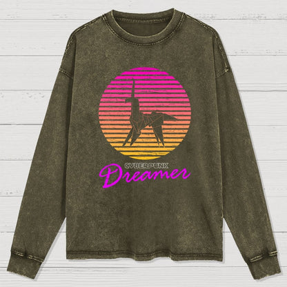 Cyberpunk Dreamer Washed Long Sleeve Tee