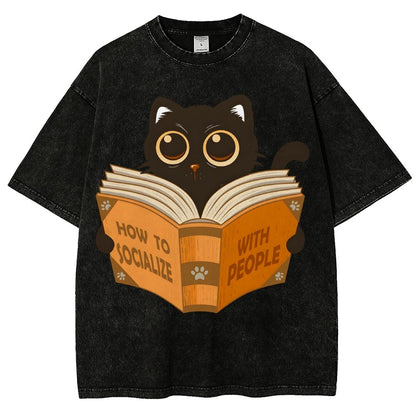 How to socialise with people Vintage Distressed T-shirt