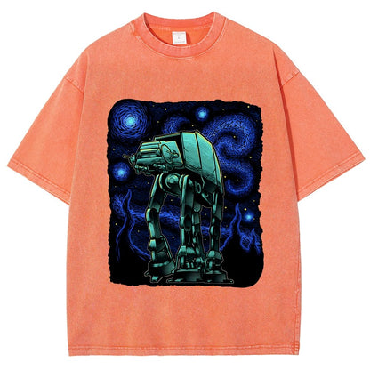 Armored Tank Starry Night Vintage Distressed T-shirt