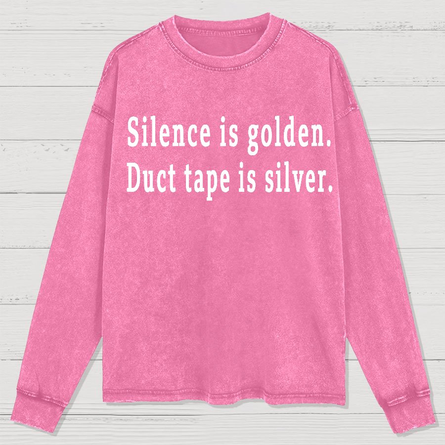Silence and Duct Tape Geek Washed Long Sleeve Tee