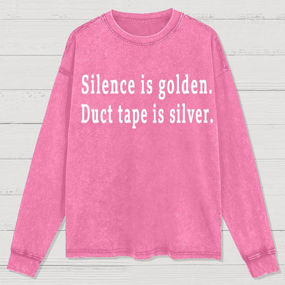 Silence and Duct Tape Geek Washed Long Sleeve Tee