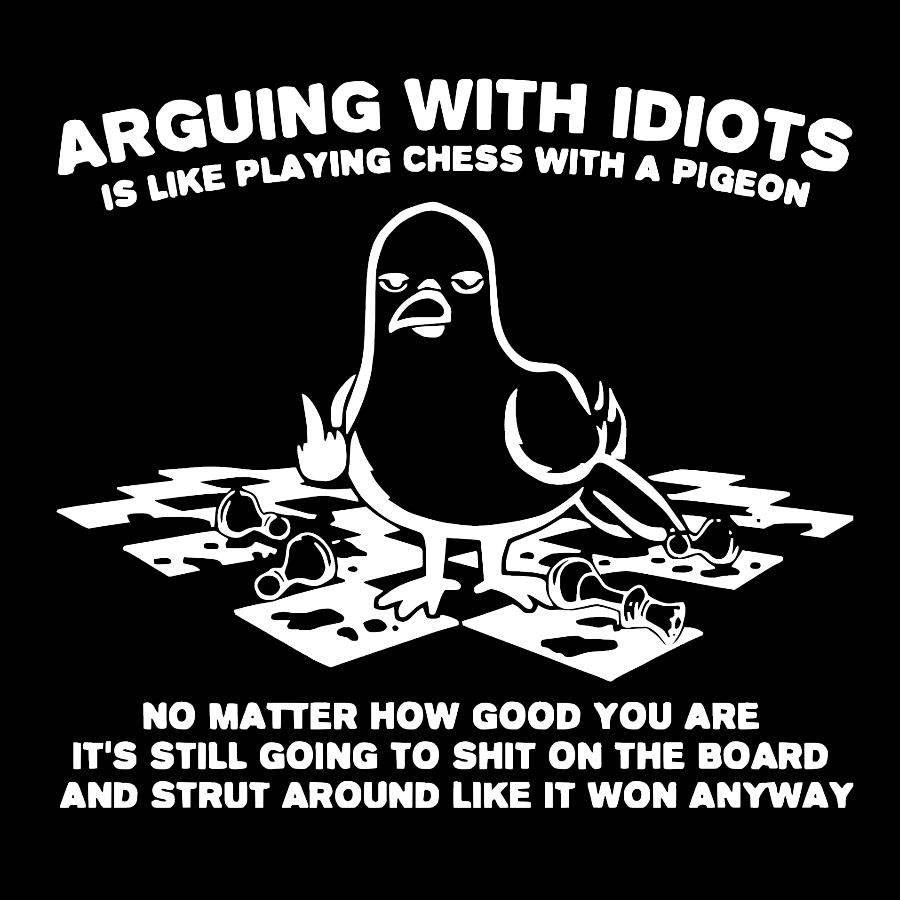 Arguing With Idiots Is Like Playing Chess With A Pigeon Geek T-Shirt