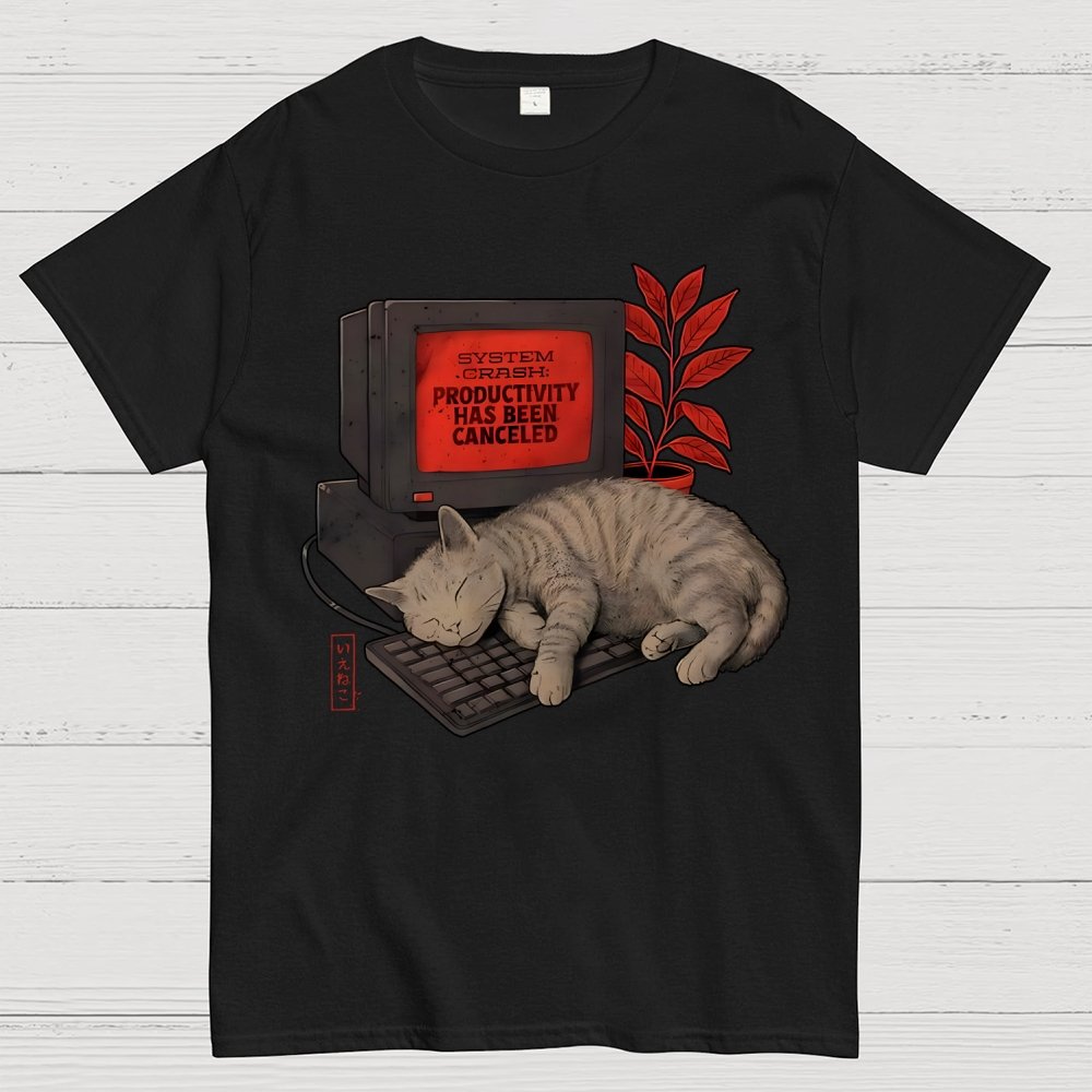 System Crash Cat Geek T-Shirt