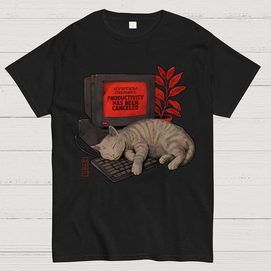 System Crash Cat Geek T-Shirt