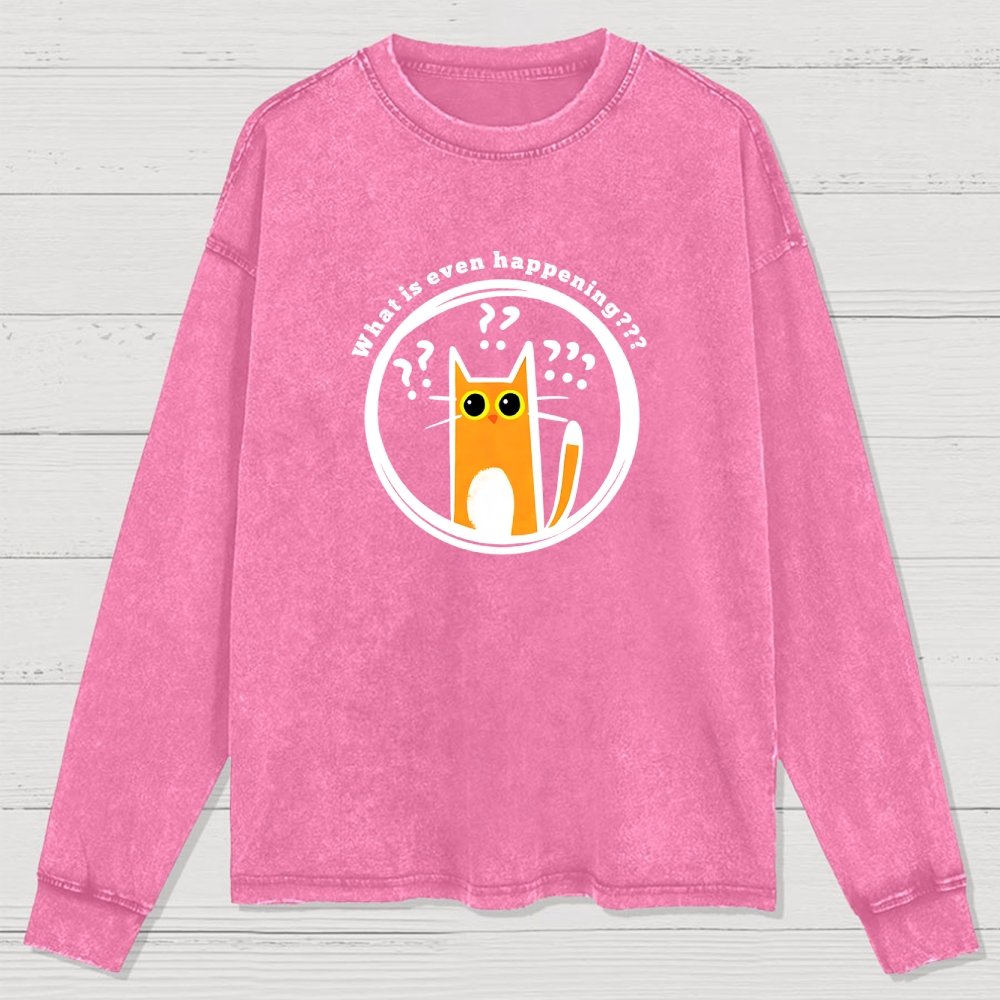 What Is Even Happening Washed Long Sleeve Tee