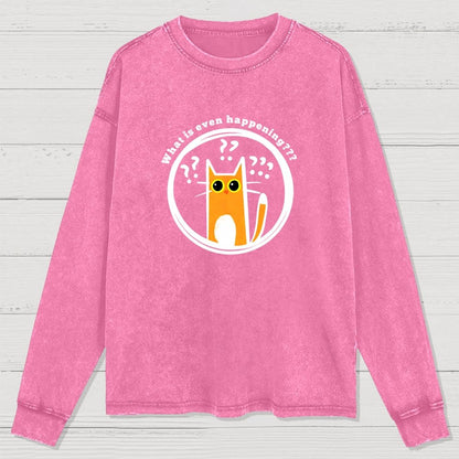 What Is Even Happening Washed Long Sleeve Tee