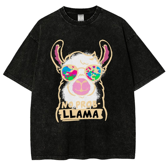 No probllama Vintage Distressed T-shirt