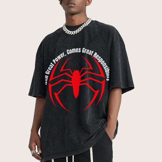 With Great Power Comes Great Responsibility Vintage Distressed T-shirt