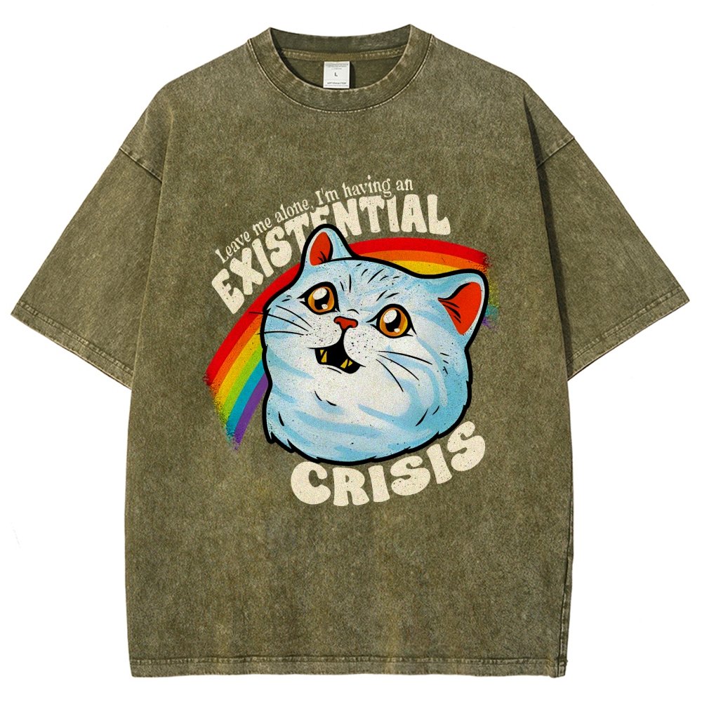Existential Crisis Cat Vintage Distressed T-shirt