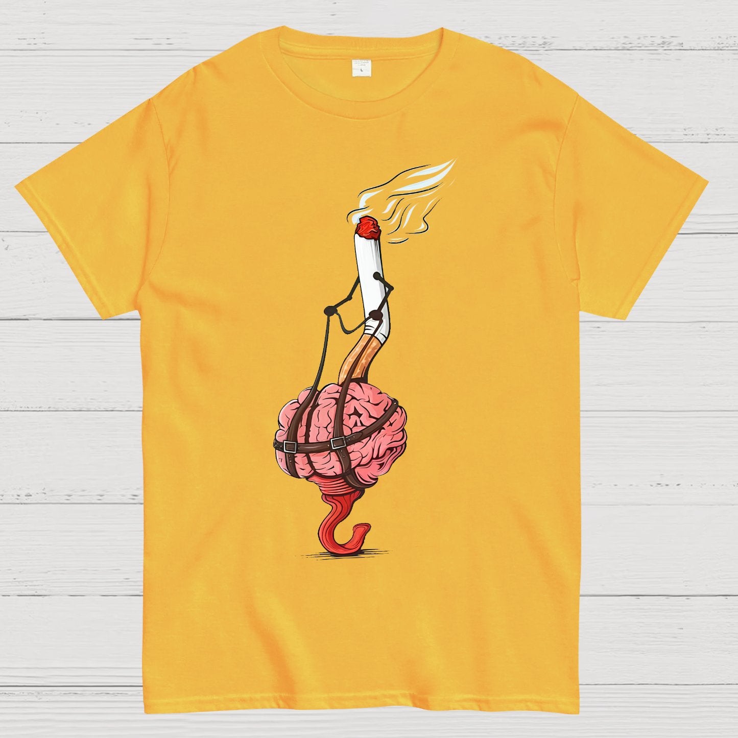Cigarettes Slave the Brain Geeky T-Shirt