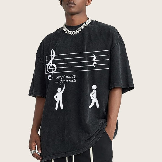 Stop Under A Rest Music Vintage Distressed T-shirt