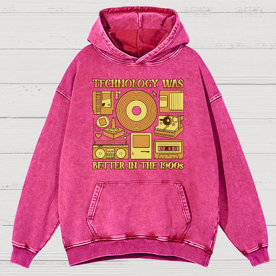Technology Was Better In The 1900s Vintage Distressed Hoodie