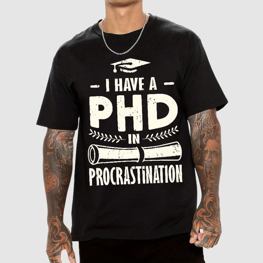 PHD In Procrastination Geek T-Shirt