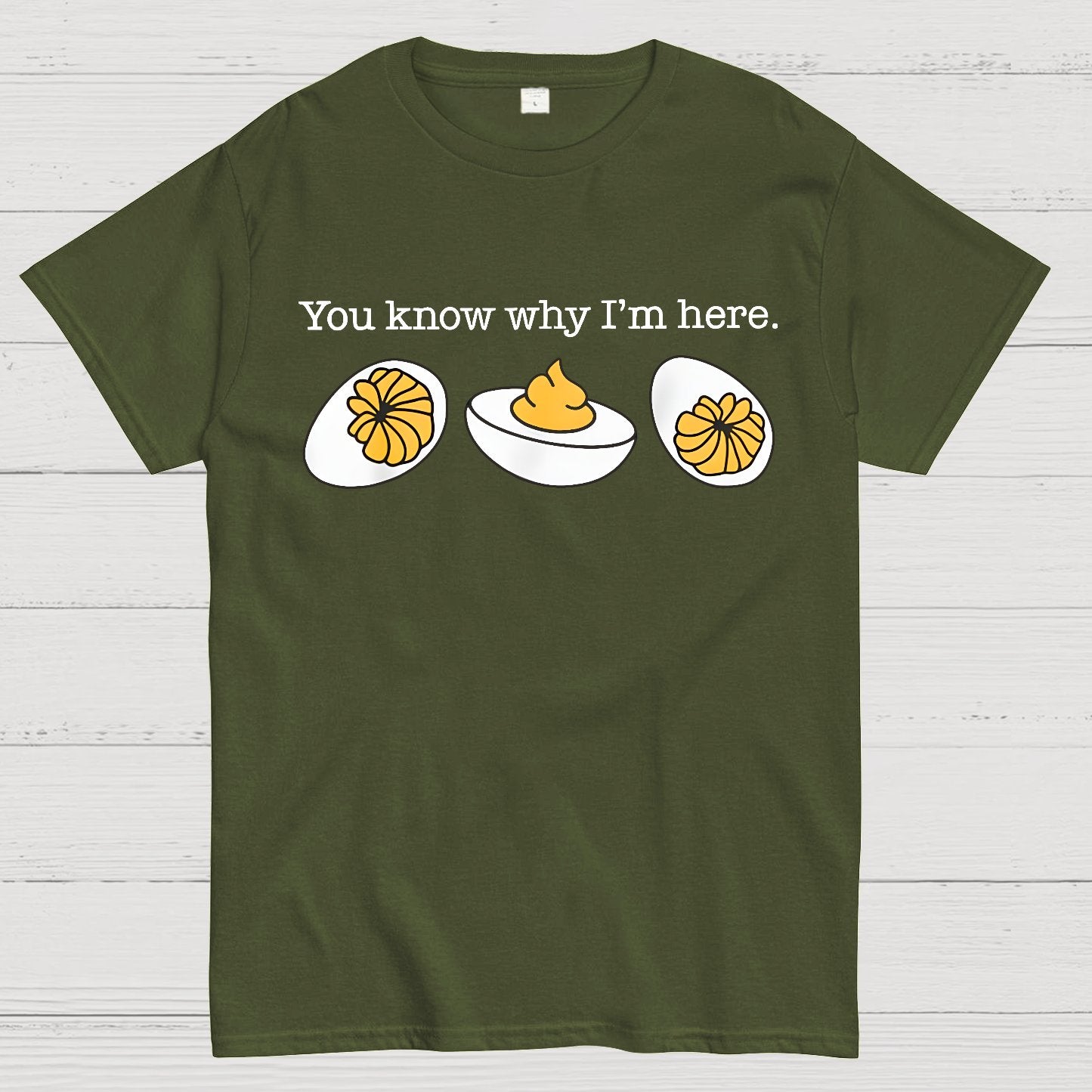 Retro Thanksgiving Dinner You Know Why I'm Here Deviled Egg Geek T-Shirt