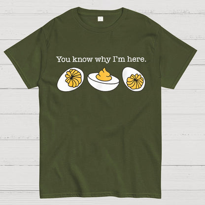 Retro Thanksgiving Dinner You Know Why I'm Here Deviled Egg Geek T-Shirt