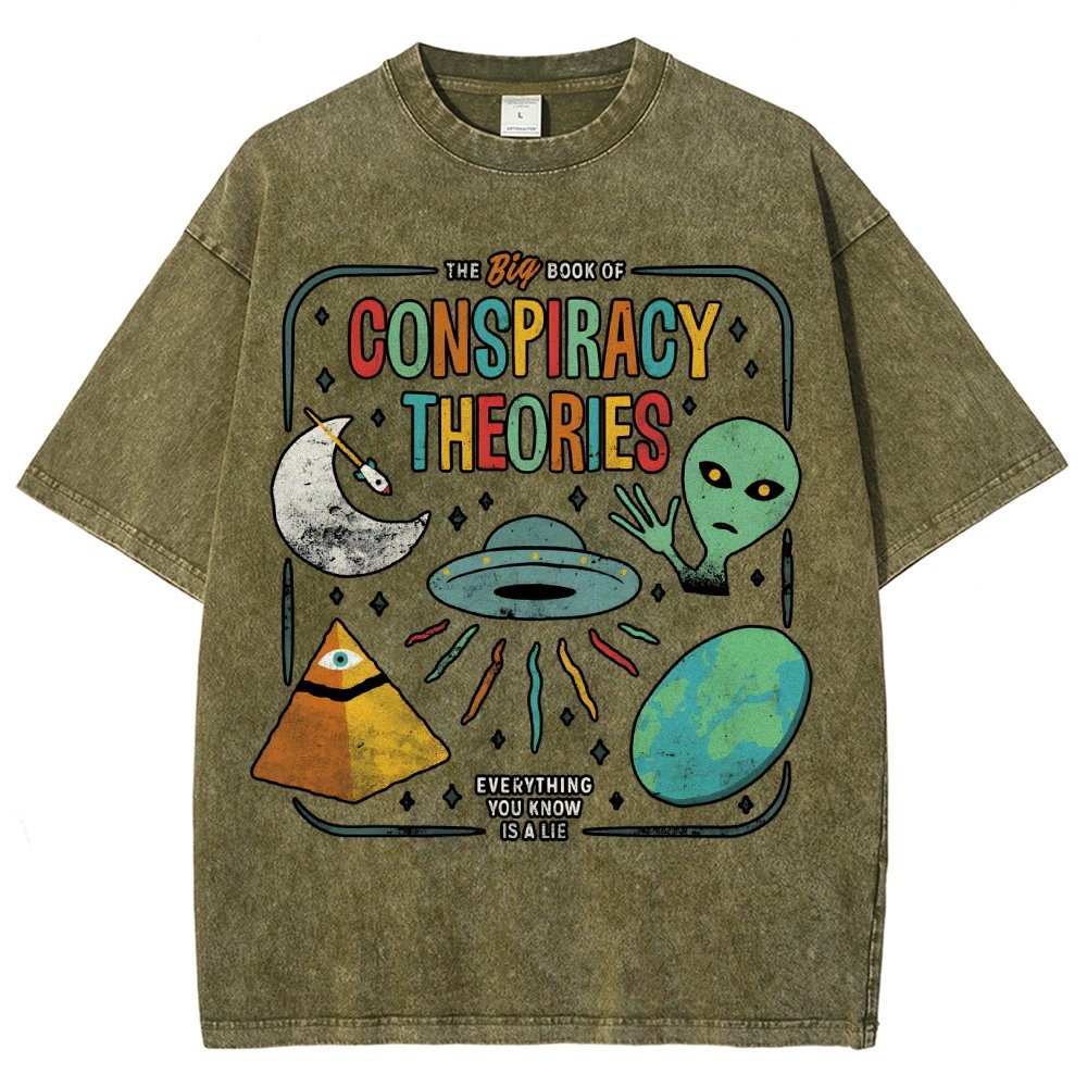 The Big Book Of Conspiracy Theories Vintage Distressed T-shirt
