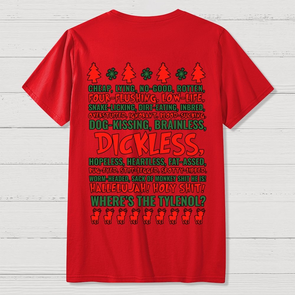 Holiday Family Christmas Front And Back Printing Geek T-Shirt