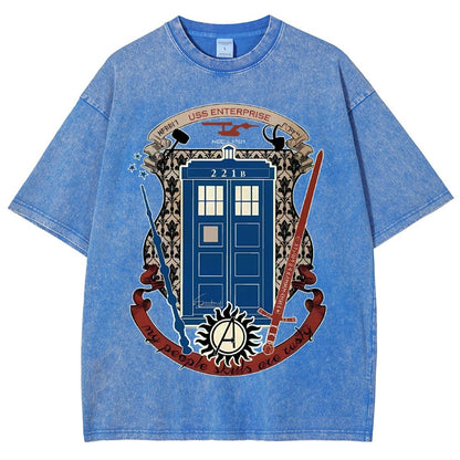 The Ultimate Geek Mashup Vintage Distressed T-shirt