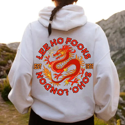 Mysterious Town's (Werewolves of London) Printed Back Cotton Hoodie