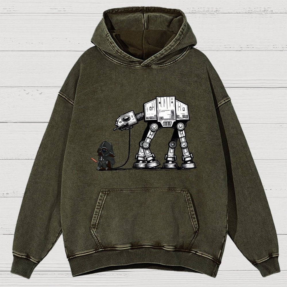 Walking The Imperial Robot Dog Vintage Distressed Hoodie