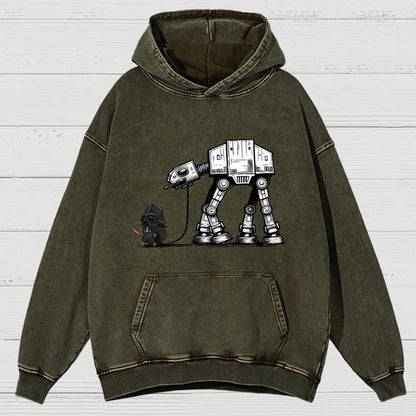 Walking The Imperial Robot Dog Vintage Distressed Hoodie