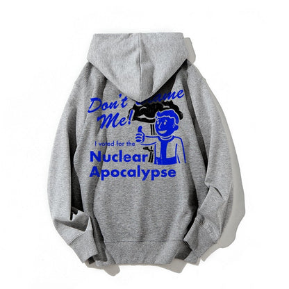I Voted for the Apocalypse Printed Back Unisex Cotton Hoodie
