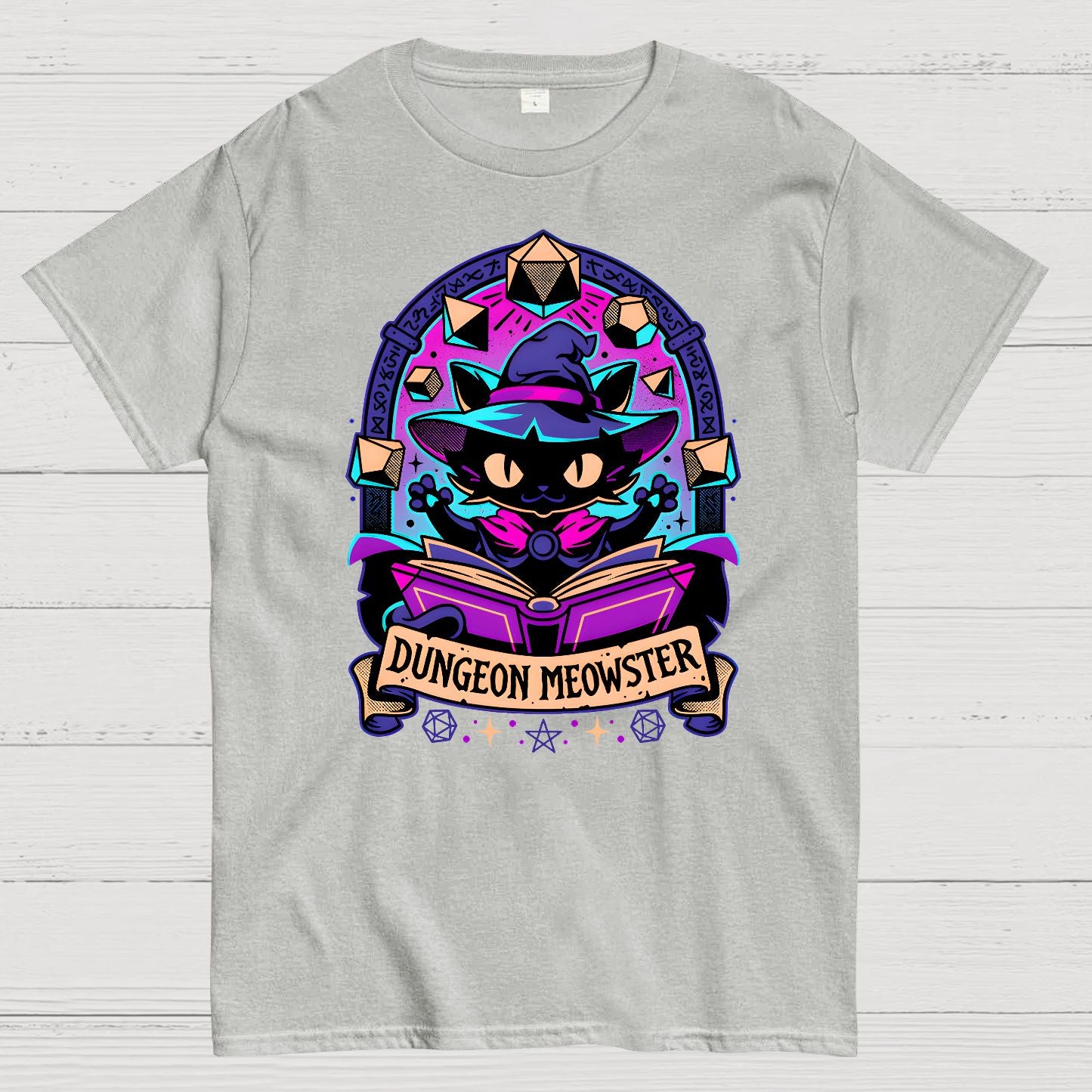 Feline Dungeon Keeper Meowster Geek T-Shirt