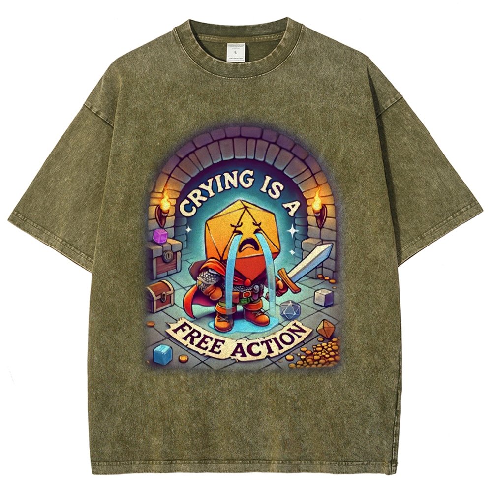 Crying is a Free Action Vintage Distressed T-shirt
