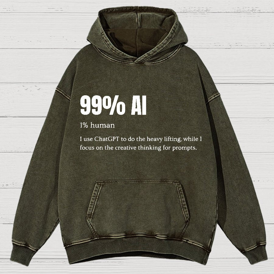 99% Artificial Intelligence Vintage Distressed Hoodie